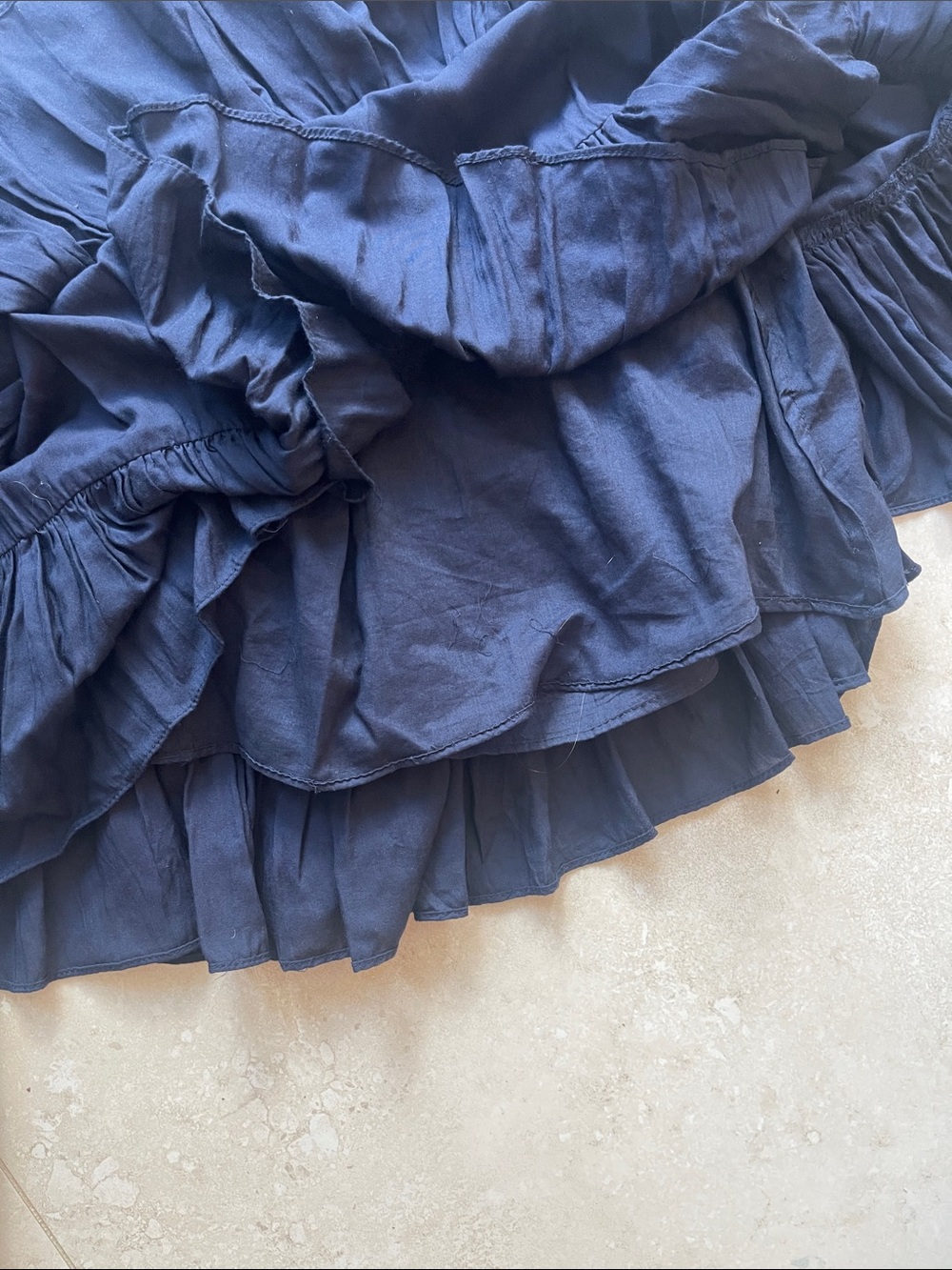 Lauren Ralph Lauren Dark Navy Tiered Smocked Skirt - Picture 6 of 7